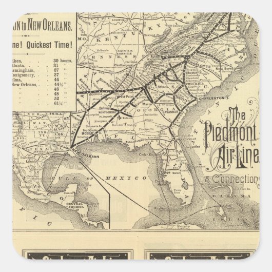 Piemonte Air Line Vierkante Sticker (Voorkant)