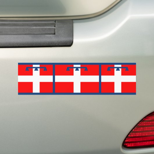 Piemonte, Italiaanse vlag Bumpersticker (Op auto)