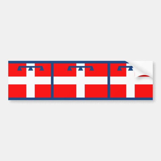 Piemonte, Italiaanse vlag Bumpersticker (Voorkant)