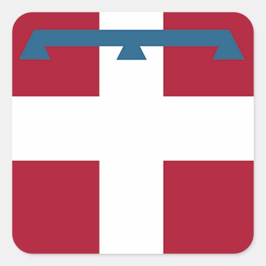 Piemonte (Italië) Vlag Vierkante Sticker (Voorkant)