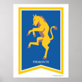 Piemonte Italy Regional Crest Art Print (Voorkant)