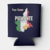 Piemonte Italy Retro Region Map  Pasta Blikjeskoeler (Voorkant)