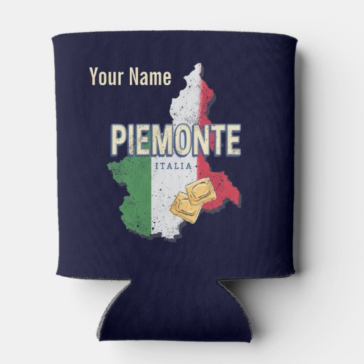 Piemonte Italy Retro Region Map  Pasta Blikjeskoeler (Achterkant)