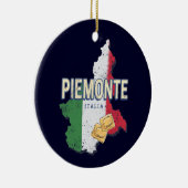 Piemonte Italy Retro Region Map Pasta Keramisch Ornament (Rechts)
