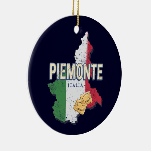 Piemonte Italy Retro Region Map  Pasta Keramisch Ornament (Rechts)