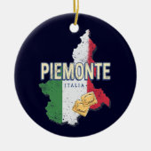 Piemonte Italy Retro Region Map  Pasta Keramisch Ornament (Voorkant)