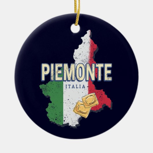 Piemonte Italy Retro Region Map Pasta Keramisch Ornament (Voorkant)