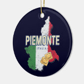 Piemonte Italy Retro Region Map Pasta Keramisch Ornament (Links)