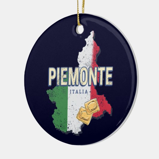 Piemonte Italy Retro Region Map  Pasta Keramisch Ornament (Links)