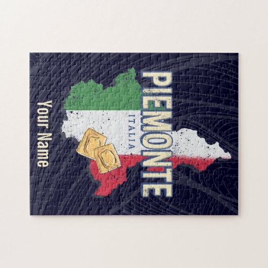 Piemonte Italy Retro Region Map Pasta Legpuzzel (Horizontaal)