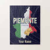 Piemonte Italy Retro Region Map  Pasta Legpuzzel (Verticaal)