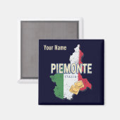 Piemonte Italy Retro Region Map  Pasta Magneet (Voorkant / Achterkant)