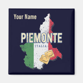 Piemonte Italy Retro Region Map  Pasta Magneet