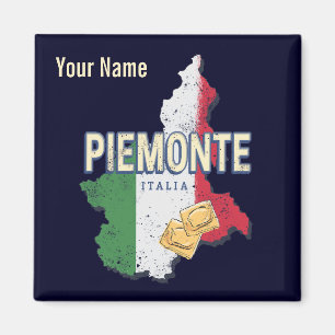 Piemonte Italy Retro Region Map  Pasta Magneet