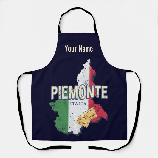 Piemonte Italy Retro Region Map Pasta Schort (Voorkant)
