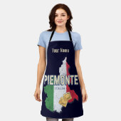 Piemonte Italy Retro Region Map  Pasta Schort (Gedragen)