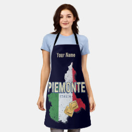 Piemonte Italy Retro Region Map  Pasta Schort