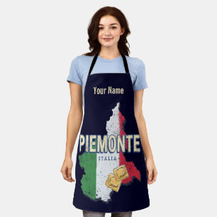 Piemonte Italy Retro Region Map Pasta Schort