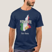 Piemonte Italy Retro Region Map  Pasta T-shirt (Voorkant)