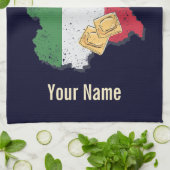 Piemonte Italy Retro Region Map  Pasta Theedoek (Gevouwen)