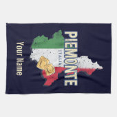 Piemonte Italy Retro Region Map  Pasta Theedoek (Horizontaal)