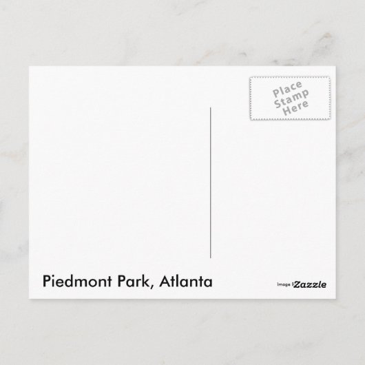 Piemonte Park, Atlanta Briefkaart (Achterkant)