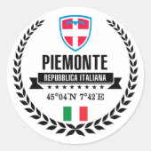 Piemonte Ronde Sticker (Voorkant)