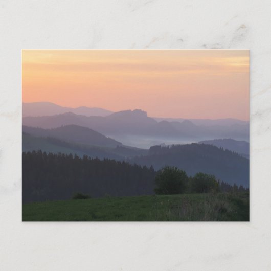 Pieniny sunrise briefkaart (Voorkant)
