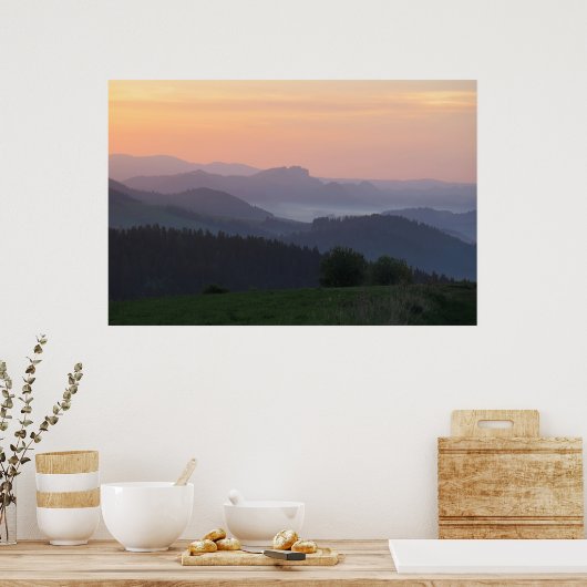 Pieniny sunrise poster (Keuken)