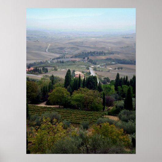 Pienza Landscape Poster (Voorkant)