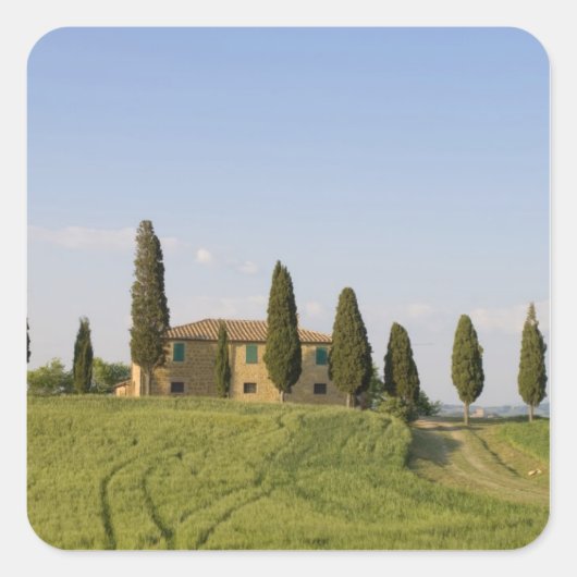 Pienza, Val d'Orcia, provincie Siena, Toscane, Vierkante Sticker (Voorkant)