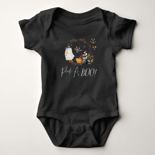 Piep-A-Boo | Klein spook Halloween Romper (Voorkant)