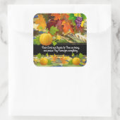 Piep en Thanksgiving Herfst Square Sticker (Tas)