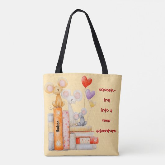 Piep-end aan een Nieuwe Avontuur Tote Bag (Achterkant)