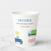 Piep honk woo truck verjaardagsfeestje Papieren be Papieren Bekers (Voorkant)