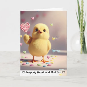  Piep in mijn hart en kom erachter Cute Chick Vale Feestdagen Kaart
