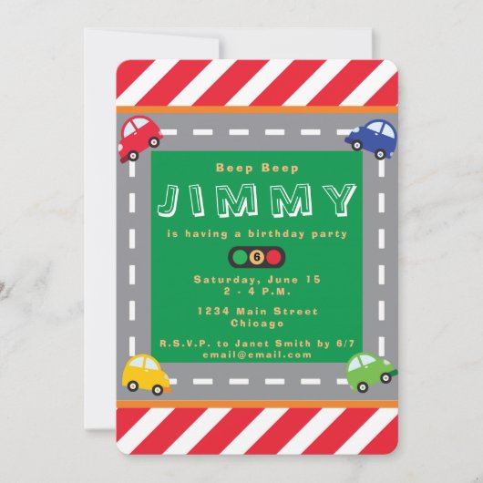 Piep! Piep! Birthday Party Kaart (Voorkant)