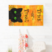 Piep Piep Schattige en Nieuwsgierige Zwarte Kat Spandoek (Insitu)