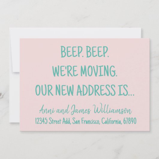 Piep. Piep. We gaan verhuizen. Ons nieuwe adres ve Aankondiging (Voorkant)