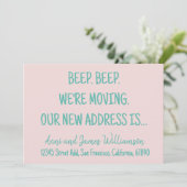 Piep. Piep. We gaan verhuizen. Ons nieuwe adres ve Aankondiging (Staand voorkant)