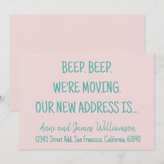 Piep. Piep. We gaan verhuizen. Ons nieuwe adres ve Aankondiging (Voorkant / Achterkant)