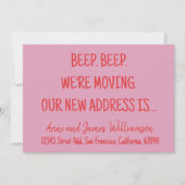 Piep. Piep. We gaan verhuizen. Ons nieuwe adres ve Aankondiging (Voorkant)