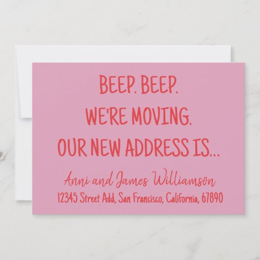 Piep. Piep. We gaan verhuizen. Ons nieuwe adres ve Aankondiging (Voorkant)