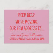 Piep. Piep. We gaan verhuizen. Ons nieuwe adres ve Feestdagenkaart (Voorkant)