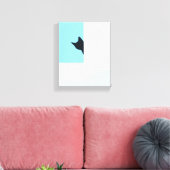 Piep | Schilderij van kat die om de hoek gluurt Canvas Afdruk (Insitu (Woonkamer))