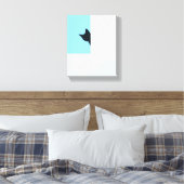 Piep | Schilderij van kat die om de hoek gluurt Canvas Afdruk (Insitu (Slaapkamer))