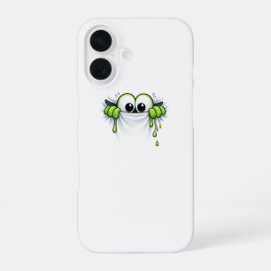 Piep-slijm! Knuffelig slijmmonster loerend ontwerp iPhone 16 Hoesje