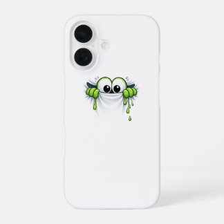 Piep-slijm! Knuffelig slijmmonster loerend ontwerp iPhone 16 Hoesje