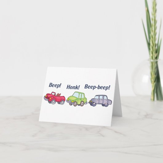 Piep Toeter Auto's Bedankkaart (Voorkant)