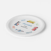 Piep Vroom Woo Vliegtuig2b Papier Borden Papieren Bordje (Gekanteld)